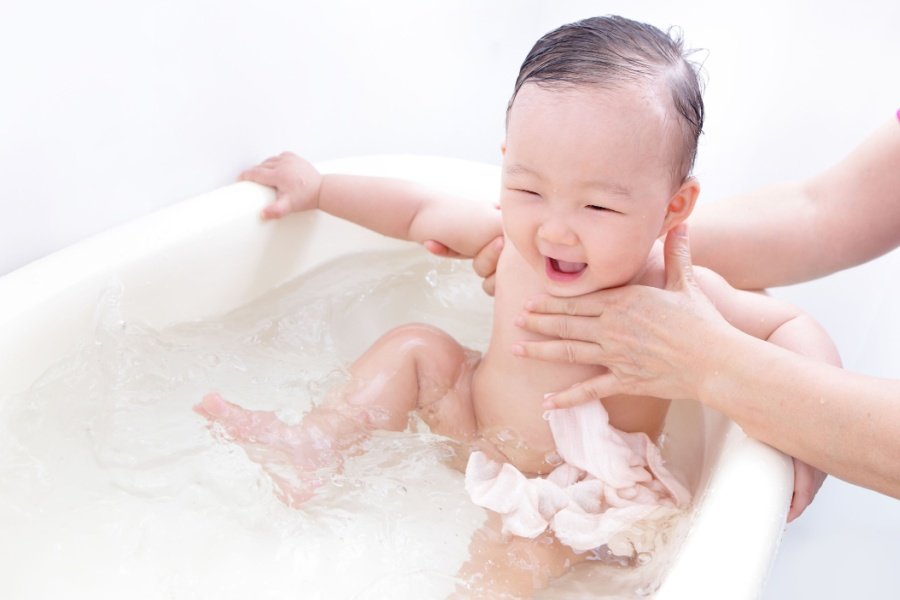 washing the baby