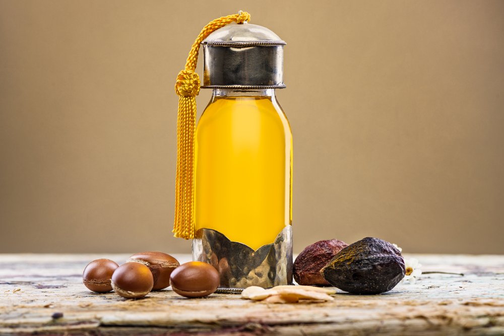 a bottle of argan oil