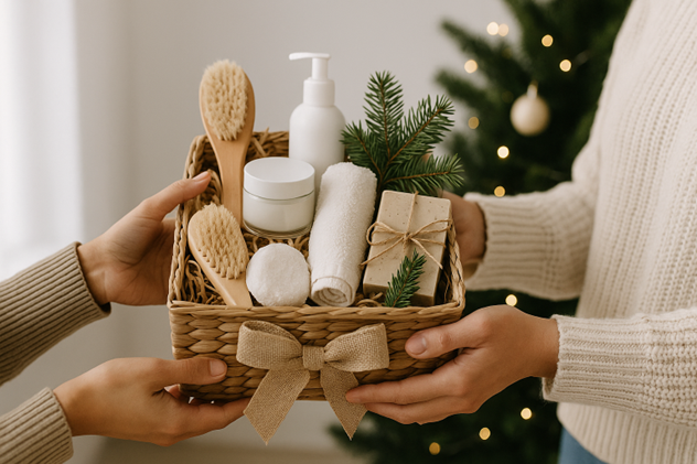 skin care on a basket