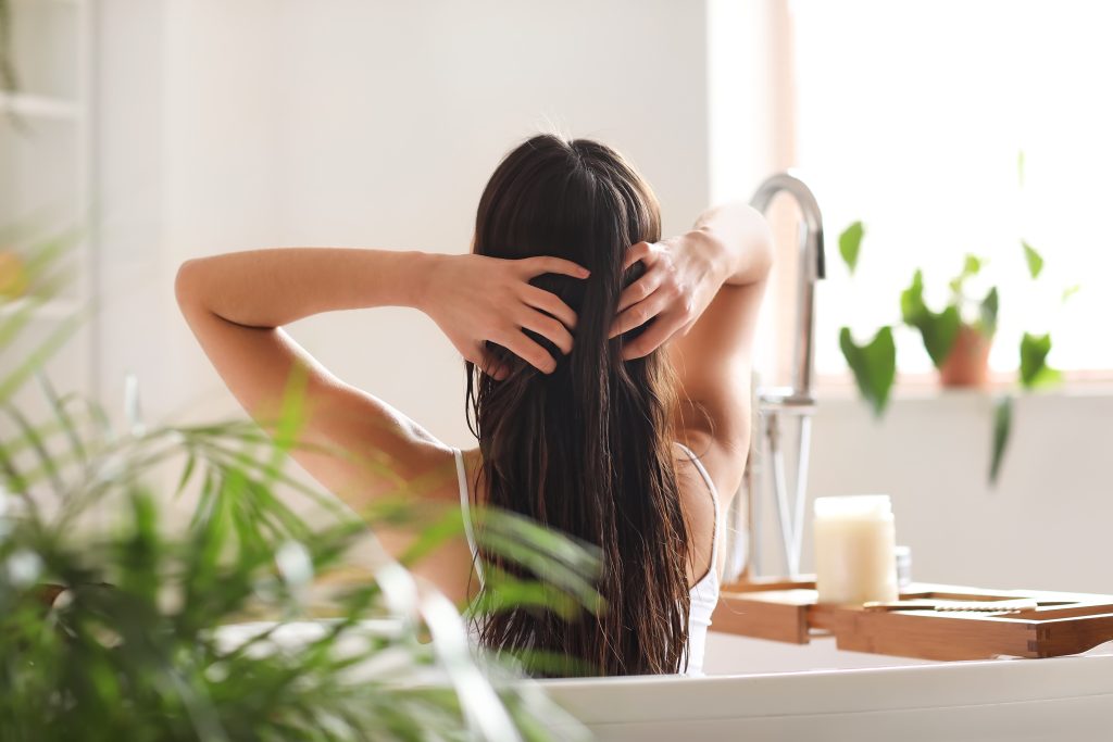 a woman with healthy hair