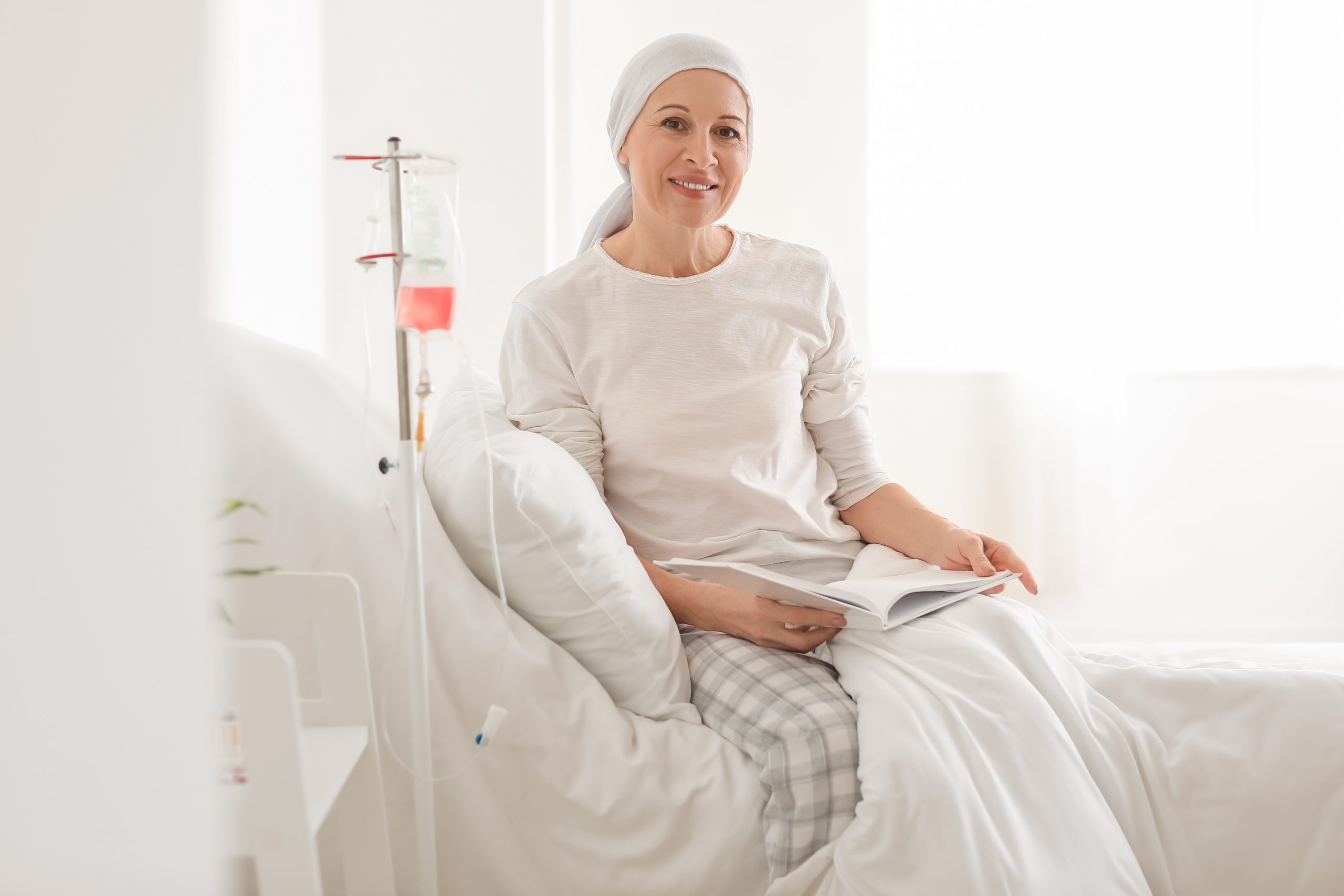 a woman undergoing chemotherapy